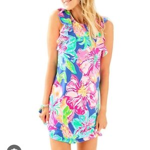 Lilly Pulitzer Floral Mini Dress - Blue, Pink, Green